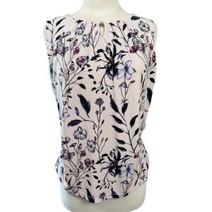 Ivanka Trump Floral Print Sleeveless Top Size L